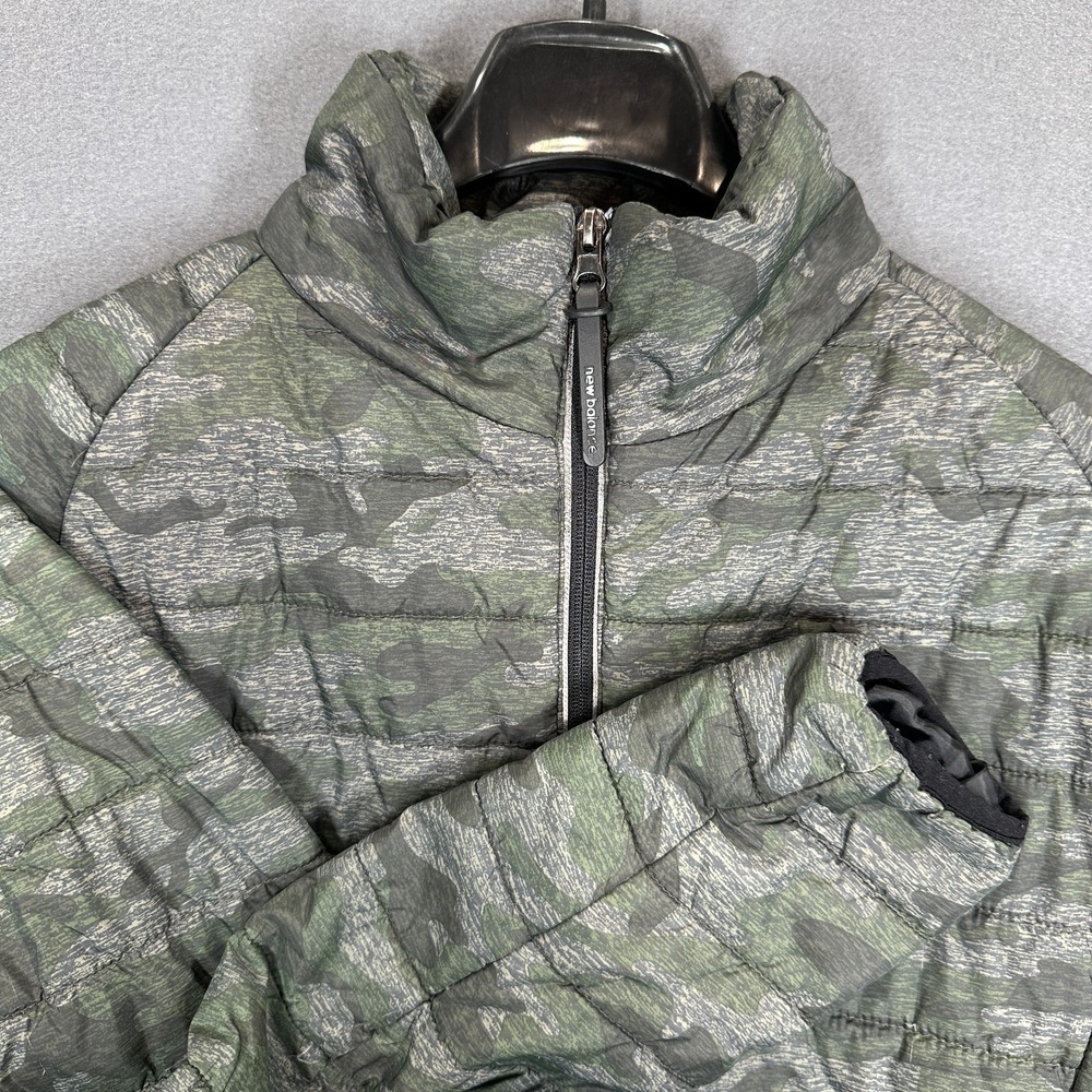 New Balance Jacket Mens S Green‎ Camouflage Puffer Insulated Full-Zip Outerwear